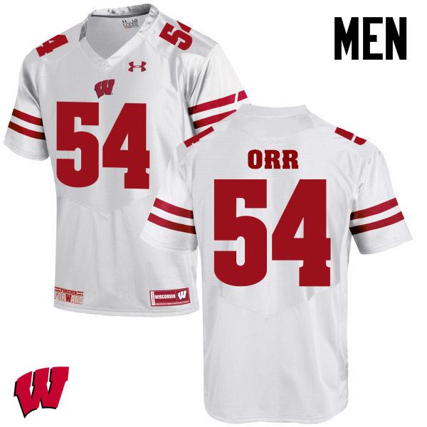 Men Winsconsin Badgers #54 Chris Orr College Football Jerseys-White